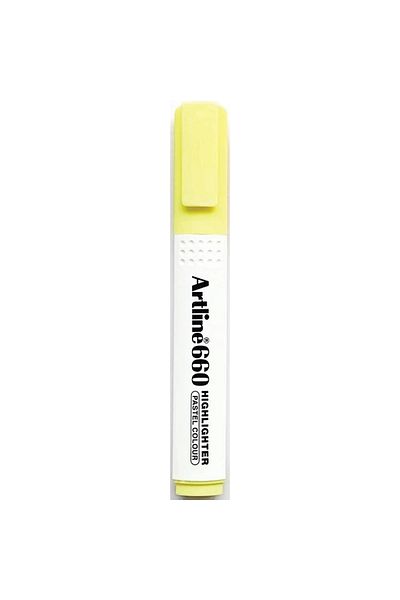 artline 1.0-4.0mm Highlighter Highlighter Pen - Cut Point, Pastel Yellow