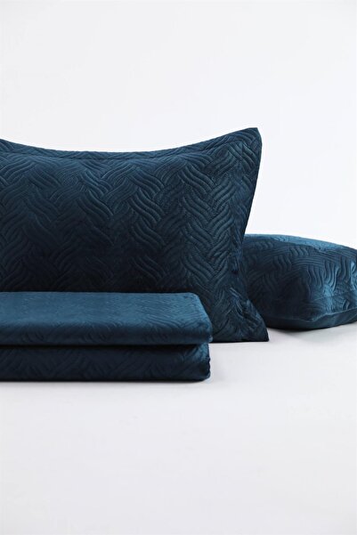 FAVORA Silva Double Bedspread Set - Petrol