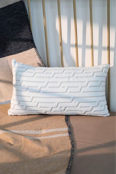 FAVORA Husă de pernă dreptunghiulară cu design special cu model autentic - gri