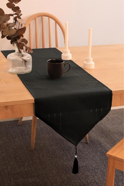 FAVORA عداء أزاليا أسود مقاوم للبقع مزين بشراشيب