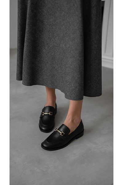 ECENİN BUTİĞİ Oliveira Black Genuine Leather Women's Loafers