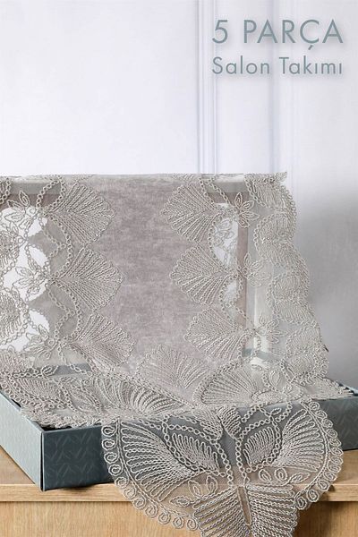 FAVORA Avant-Garde Velvet 5 Piece Living Room Jewelry - French Laced