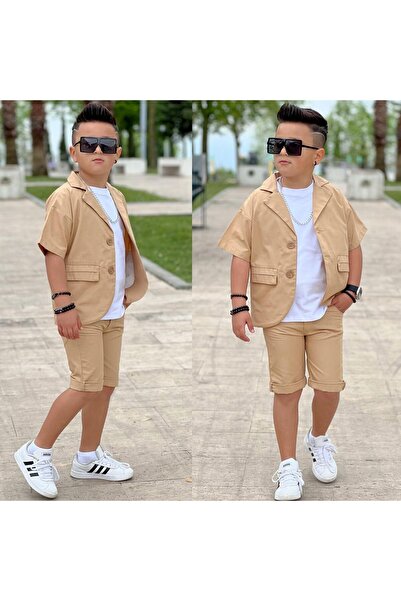 KOKOŞ BEBEK Σετ μπλουζάκι με κοντομάνικο μπουφάν και σορτς | Ανάμεσα στα 3/6