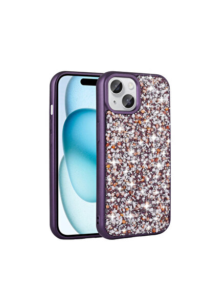 Ummeslem Cover Linea Cover Compatible for iPhone 15 Plus Case Shiny Rhineston...