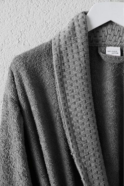 FAVORA Tuwa Unisex Βαμβακερό Σετ Μπουρνούζι Μονό Μέγεθος L - Ανθρακί