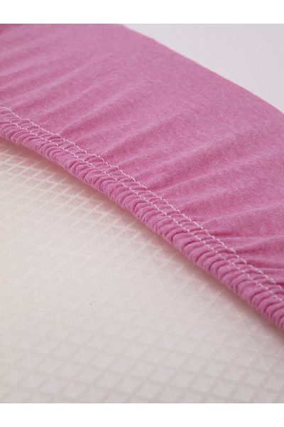 FAVORA Pink Oversize Elastic Combed Cotton Bed Sheet