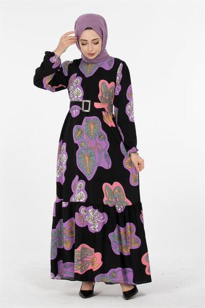 Sevitli Φόρεμα με σχέδιο - Λιλά