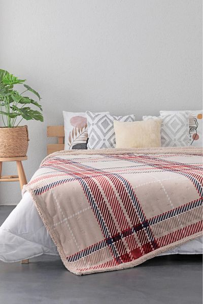 FAVORA Sherpa Anna Blue Double Sided Blanket