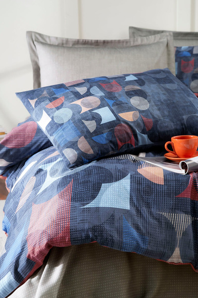 Özdilek Colored Shape Double Soft Life Satin Duvet Cover Set