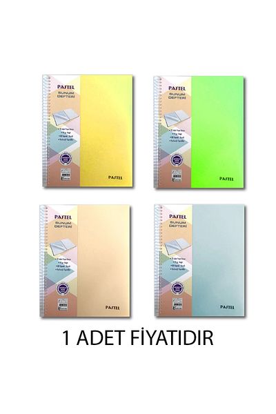 KESKİN COLOR دفتر عرض غطاء PP حلزوني باستيل حاد مقاس A4 80 Ypمخطط