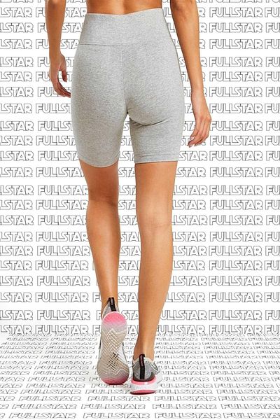 Nike Îmbrăcăminte sport Pantaloni scurți esențiali Bumbac Poliester Pantaloni scurți motociclist cu talie înaltă Leggings Gri Alb Swoosh