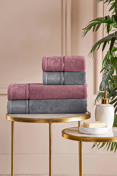 FAVORA Set halate de baie Özdilek Ditsy Family - Prune - Antracit