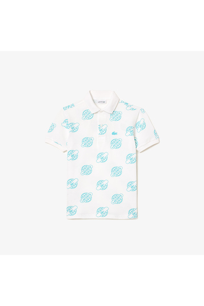 Lacoste Erkek Çocuk Baskılı Beyaz Polo