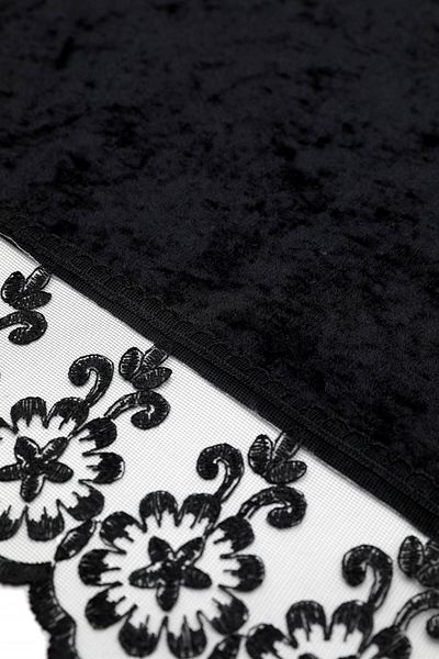 FAVORA Husa Fiskos din catifea dantela Fatih - Neagra