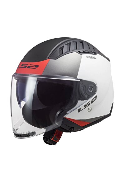 LS2 COPTER 2 URBANE MAT BEYAZ-KIRMIZI KASK