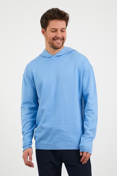 odelon Hanorac albastru cu glugă Comfort Fit pentru bărbați