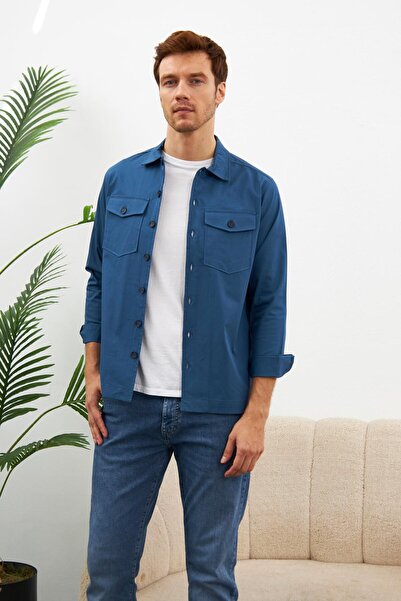 odelon Чоловіча сорочка-піджак Comfort Fit, колір бензиновий - Mars31