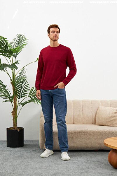 odelon Ανδρικό φούτερ Claret Red - Comfort Fit, Solid Cut, Mars26