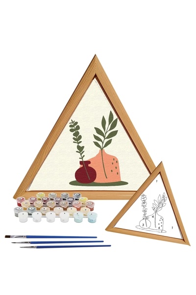 Tabdiko Sayılarla Minimalist Ahşap Çerçeveli Hobi Tablo Setleri 27 x 31 cm Tu...
