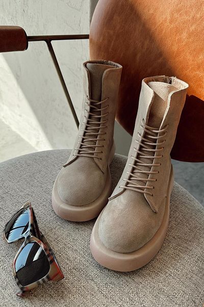 nope21shoess Μπότες Jacobs Beige από γνήσιο δέρμα σουέντ