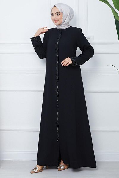 hafsamina Плат с пчелна пита голям размер Stoned Ferace Black HM2352