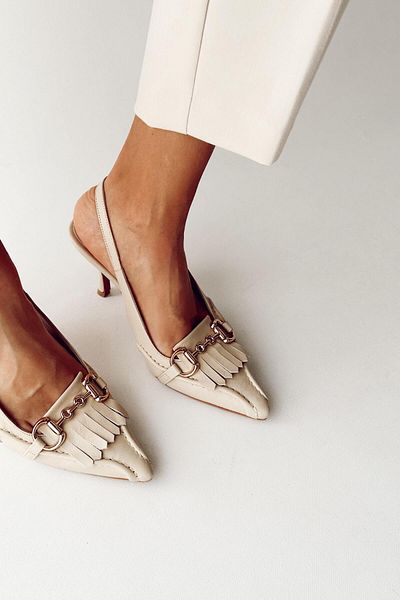 nope21shoess Alice Beige Genuine Leather High Heels