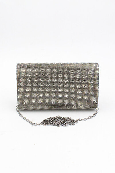 Chantaky 064 450 Platinum - Βραδινό φόρεμα Clutch Βραδινή τσάντα με πλήρη κρυστάλλινη πέτρα λεπτομέρεια