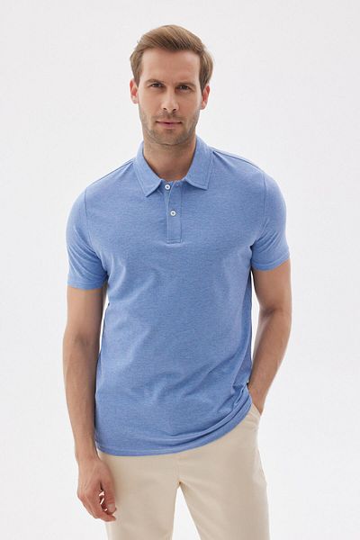odelon Tricou pentru bărbați, albastru, cu gât polo - Potrivire obișnuită de bază