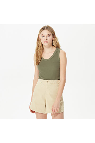 Nautica Kadın Yeşil Çizgili Kolsuz T-Shirt