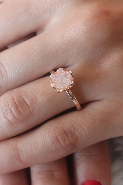 SeyCey.co Powder Lotus Flower Figure Gold Color Women's Ring