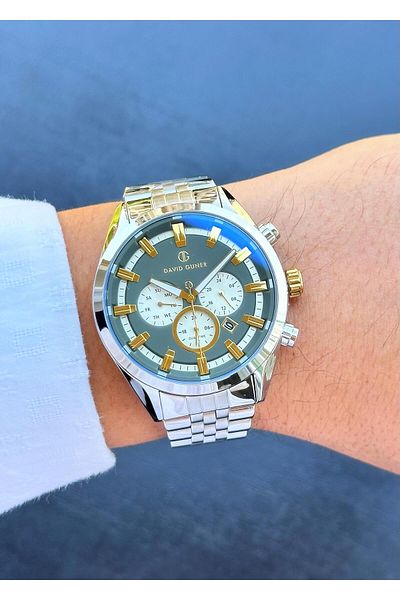 DAVID GUNER Men's Wristwatch - Waterproof Steel Case and Cord