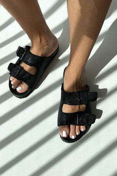 nope21shoess Papuci negri din piele naturală