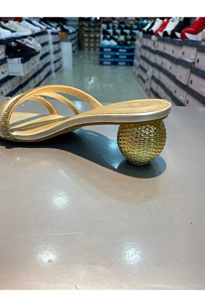 Guja Εισαγόμενες κομψές γυναικείες παντόφλες με τακούνι με πέτρα