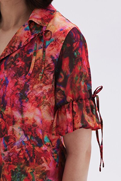 Feu De Elu Set pijamale scurte din satin - cu model Seille