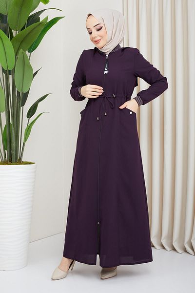 hafsamina Κουκούλα Ribbed Plum Ferace