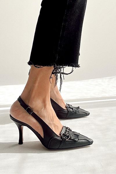 nope21shoess Alice Black Genuine Leather High Heels