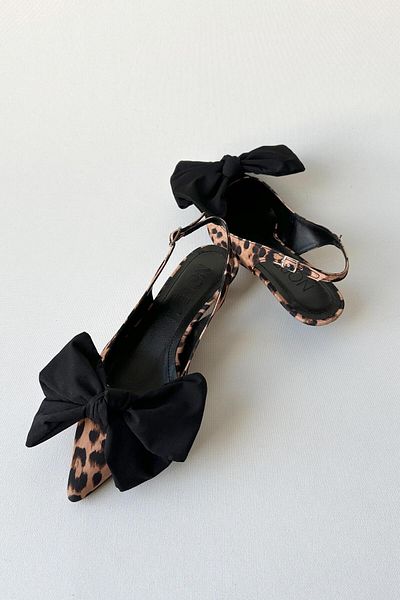 nope21shoess Панделка Леопардови мини обувки на ток