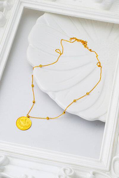 Bilezikci Yarım Reşatlı Top Zincirli 22 Ayar Altın Kolye