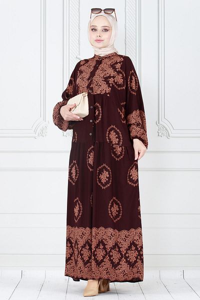 Sevitli Suede Brown Dress - Robe and Half Button