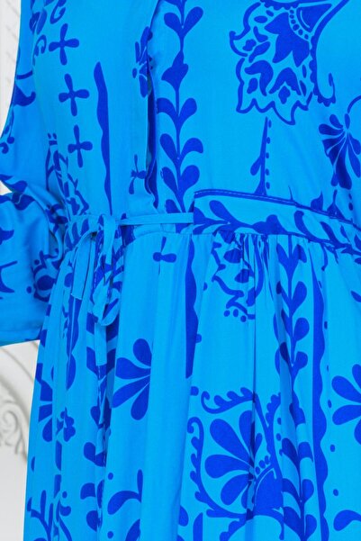 Sevitli Baby Blue αυθεντικό φόρεμα Viscon - Μισό κουμπιά