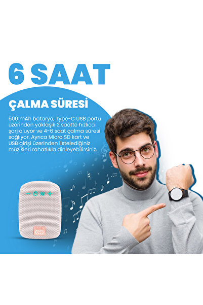 Moodix HO23TG392 مكبر صوت بلوتوث قابل للتثبيت على الدراجة والحقيبة، 5 وات، رمادي