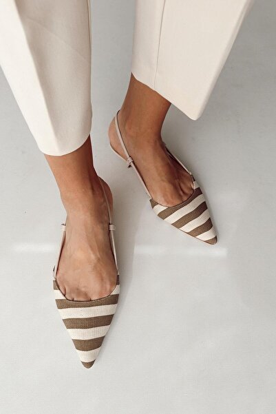 nope21shoess Cherry Latte Linen Malé boty na podpatku