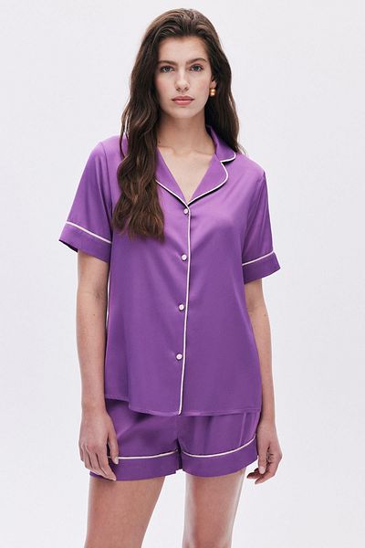 Feu De Elu Colorex Lilac - Short Satin Pajama Set