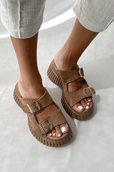 nope21shoess Again Soil Genuine Leather Suede Slippers