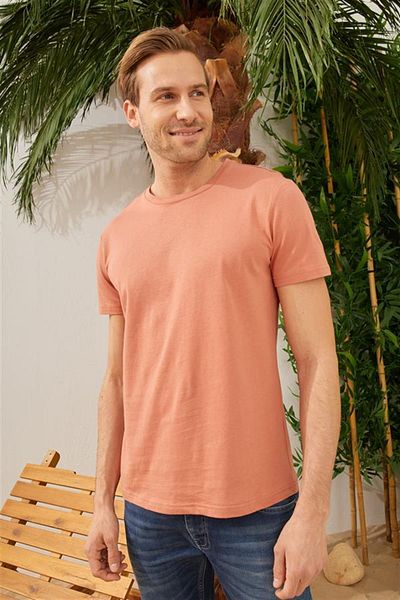 odelon Ανδρικό T-Shirt Basic Tile - 100% βαμβάκι, Crew Neck, Slim Fit