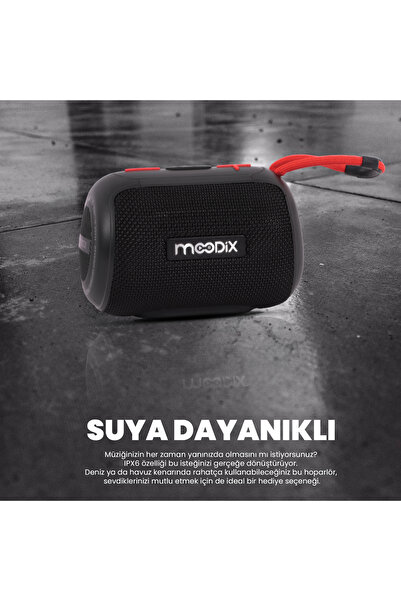 Moodix مكبر صوت بلوتوث HO23T10، أسود، 5 وات، مقاوم للماء IPX6