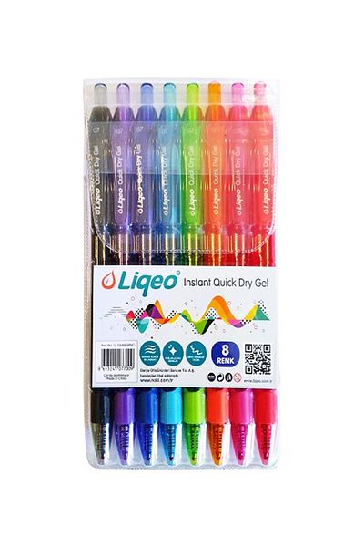 Noki Liqeo G-7008b Instant Dry Gel Pen 0.7 Mm 8 Pcs Pvc