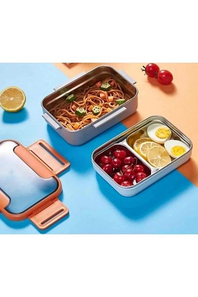 Vagon Life Stainless Steel Two-Tier Compartment Lunch Box - Lunch Box Bl20182 1200 ml Blue