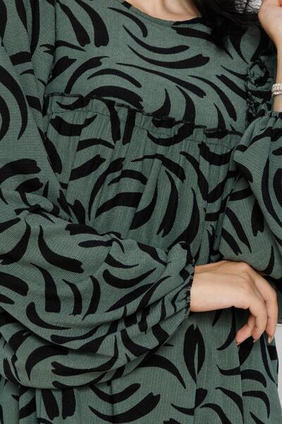 Sevitli Πράσινο φόρεμα Karin - Ρόμπα και στάμπα