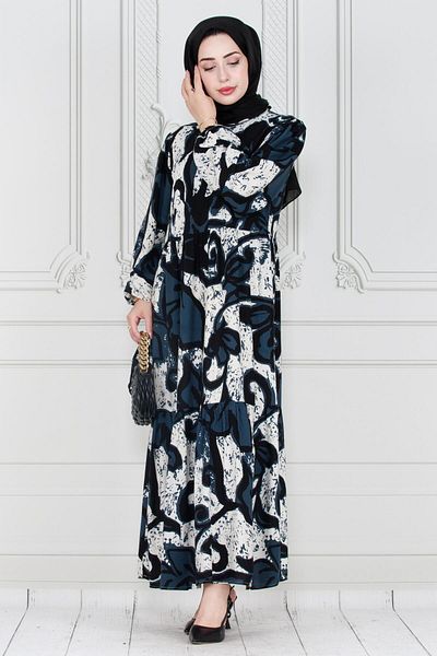 Sevitli Black Lilyum Viscose Dress - Belted